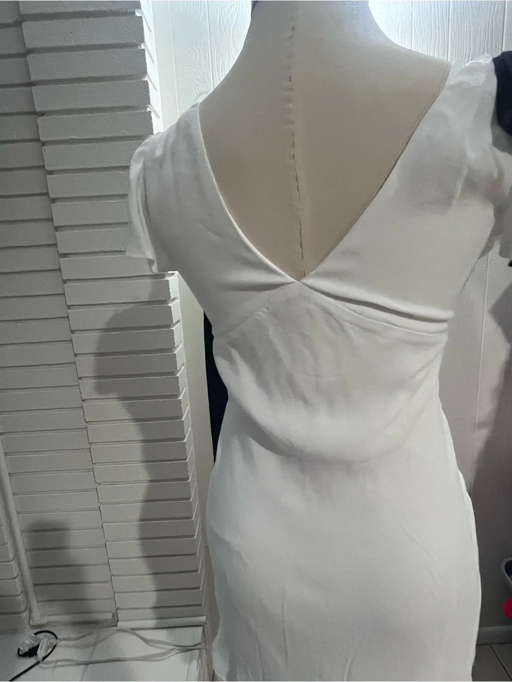 wild fable White Mini Dress with Black Shoulder Ties